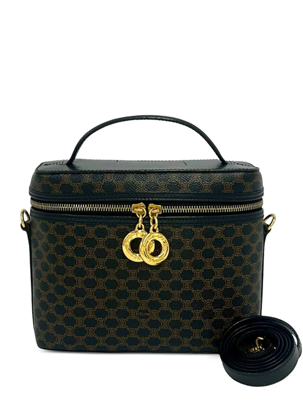 Celine Pre-Owned 1996 Macadam Coated Canvas Vanity Bag satchel - Marrone