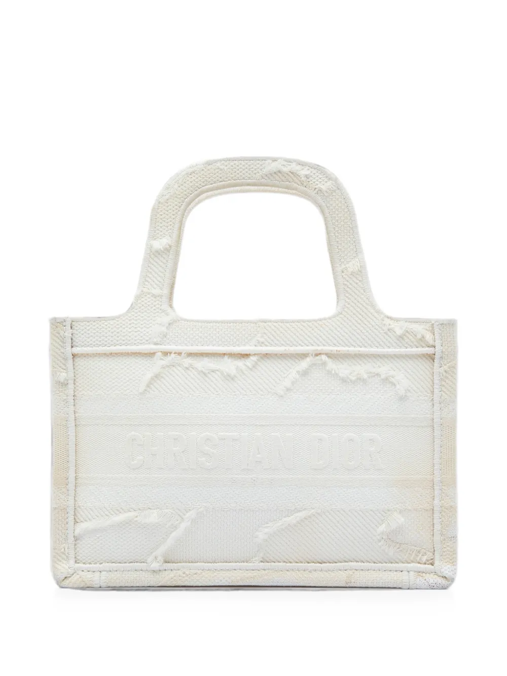 Christian Dior Pre-Owned 2020 Mini Embroidered Canvas Camouflage Book tote bag - Bianco