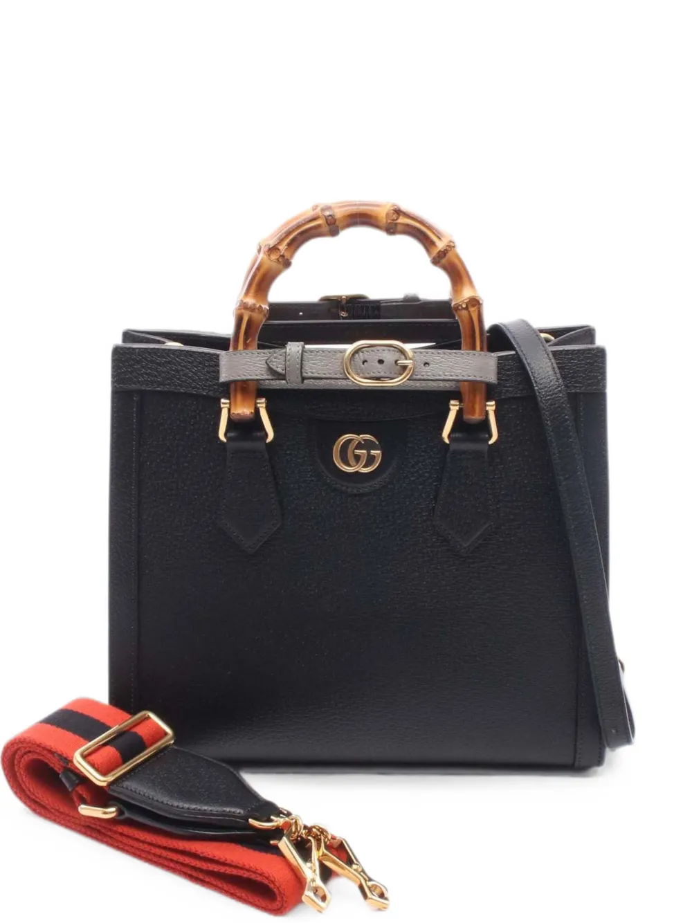 Gucci Pre-Owned 2016-2026 Medium Calfskin Bamboo Diana satchel - Schwarz