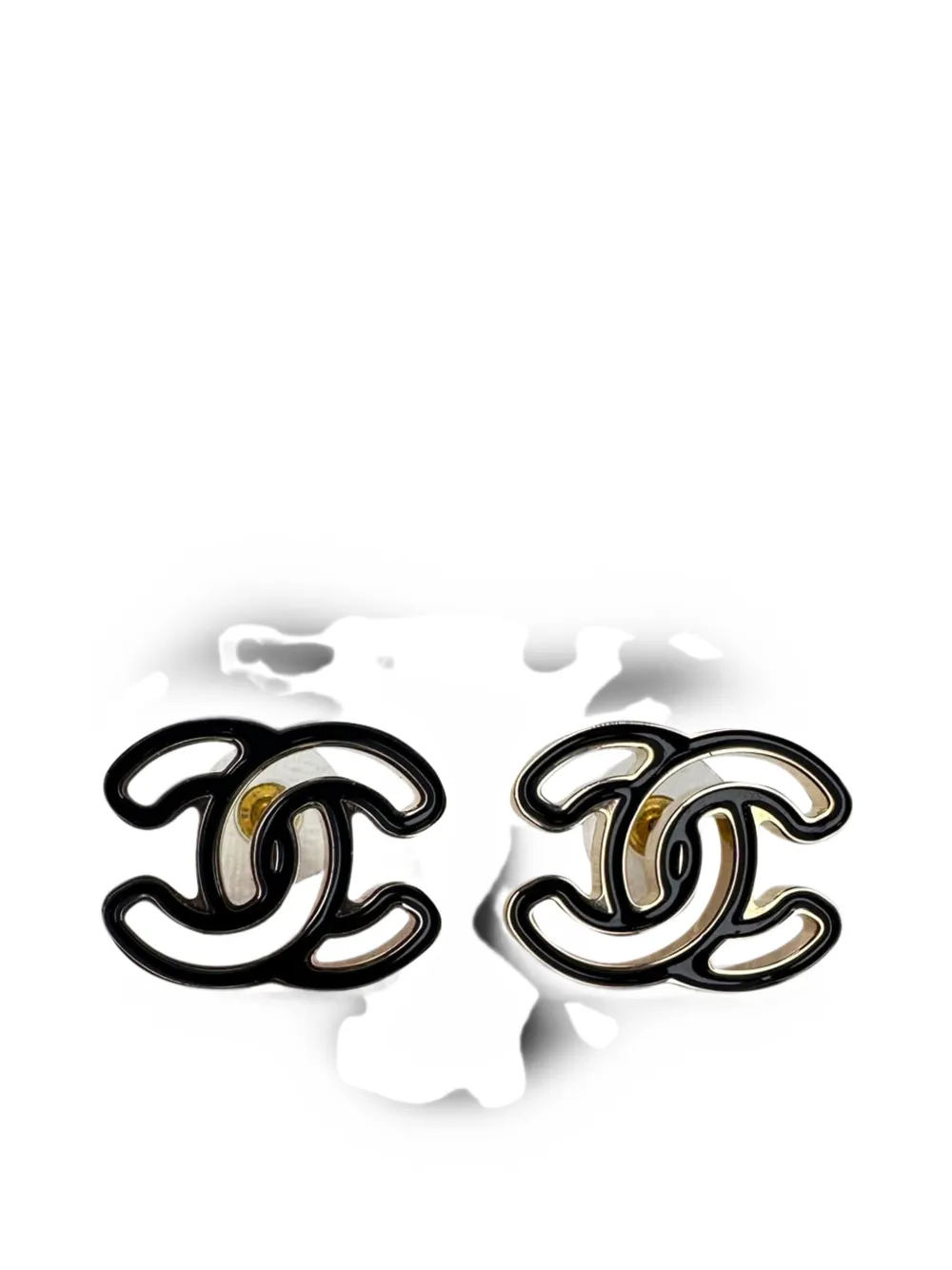 CHANEL Pre-Owned CC enamel earrings - Gold