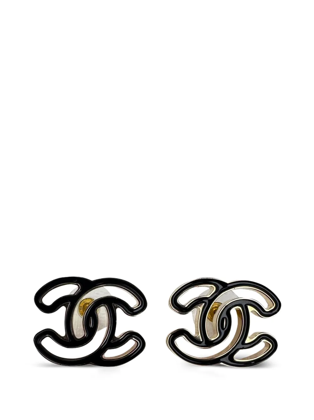 CHANEL Pre-Owned CC enamel earrings - Oro