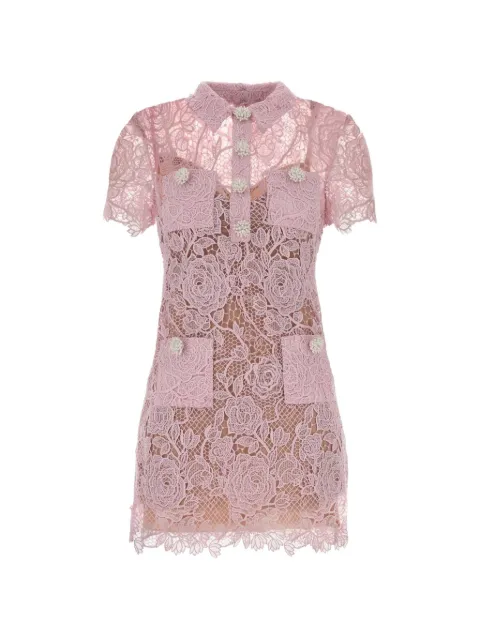 Self-Portrait lace button-down mini dress