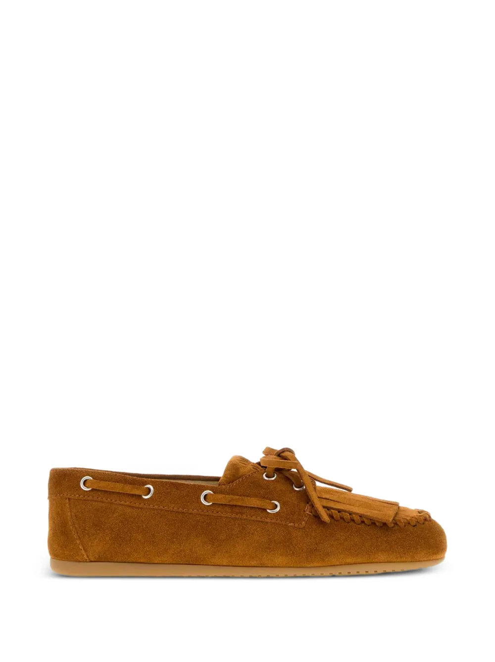 Miu Miu fringed suede loafers - Marrone