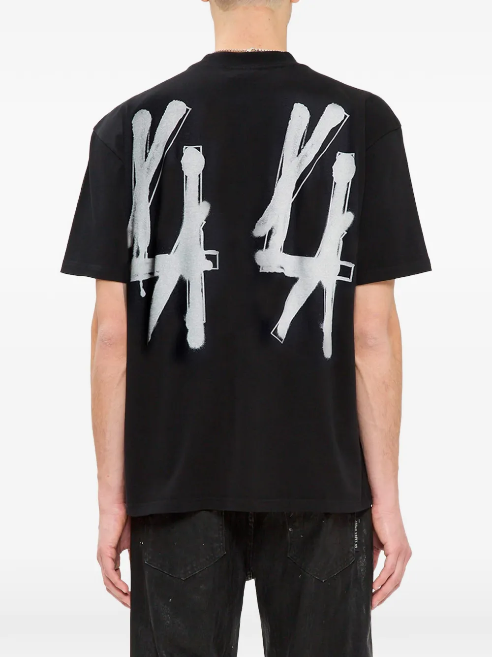 44 LABEL GROUP T-shirt met graffiti-print Zwart