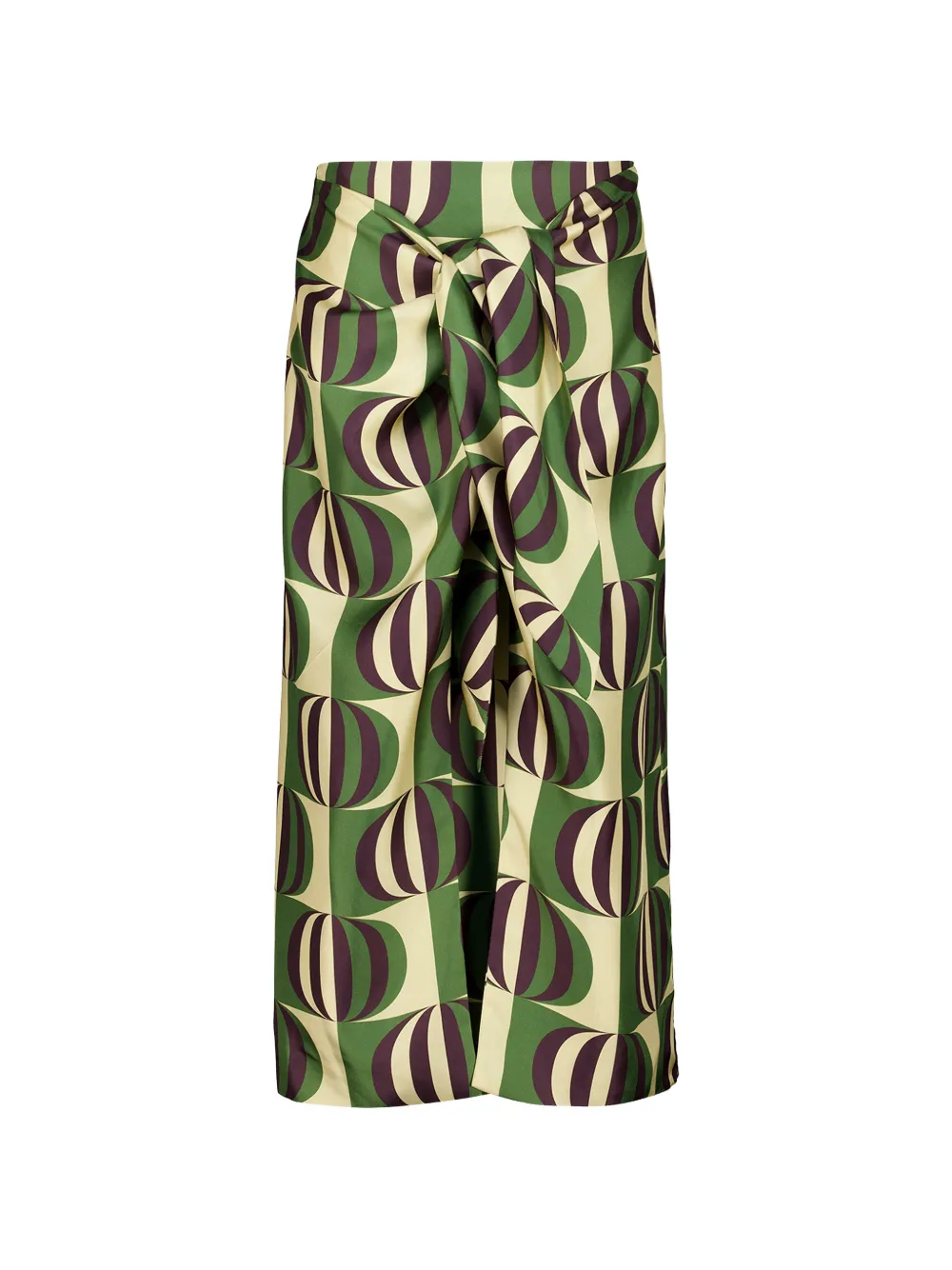 PAULA Ivy Modernchess wrap midi skirt - Verde