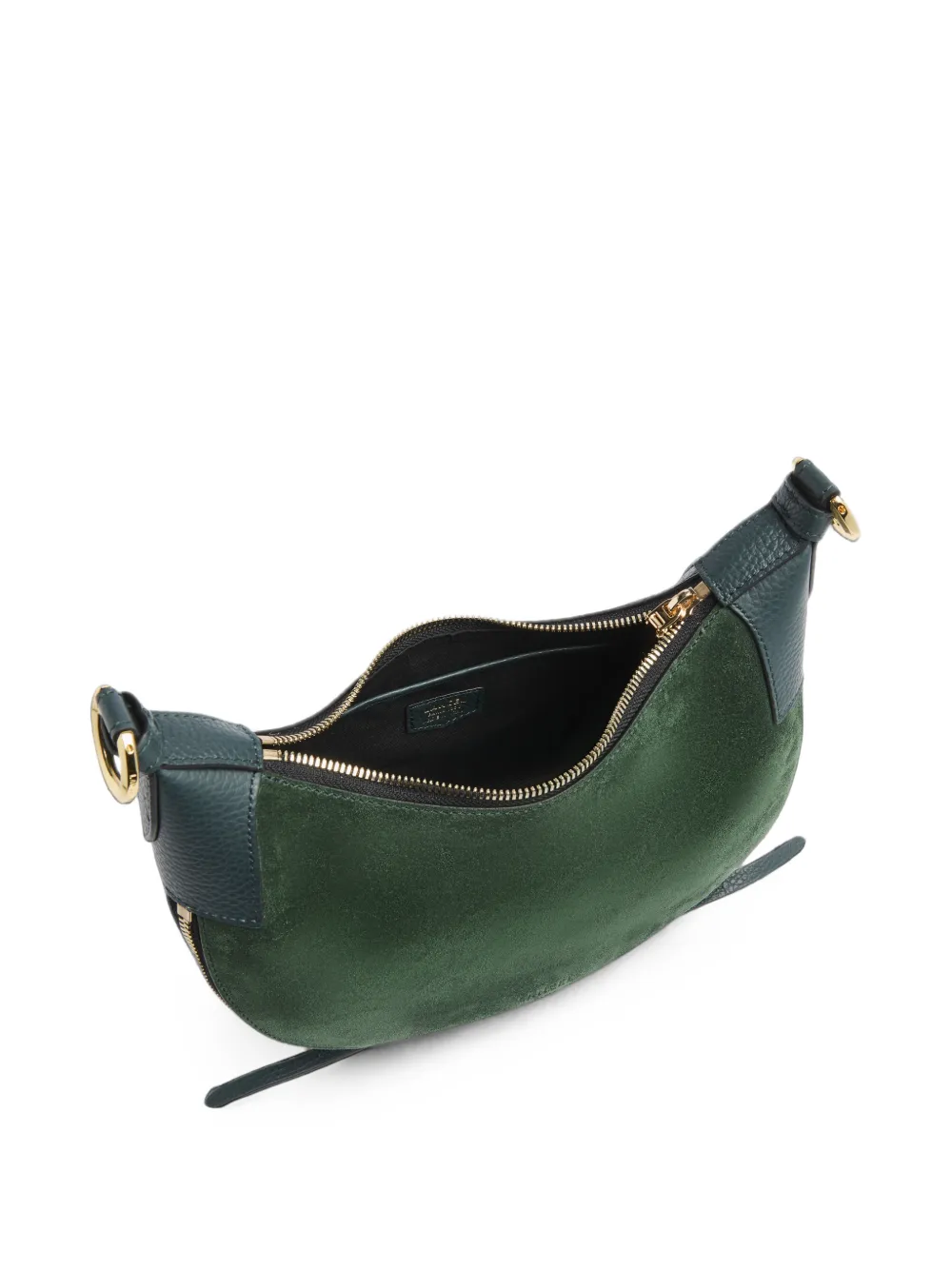 Lancel Kleine Origami suède schoudertas Groen