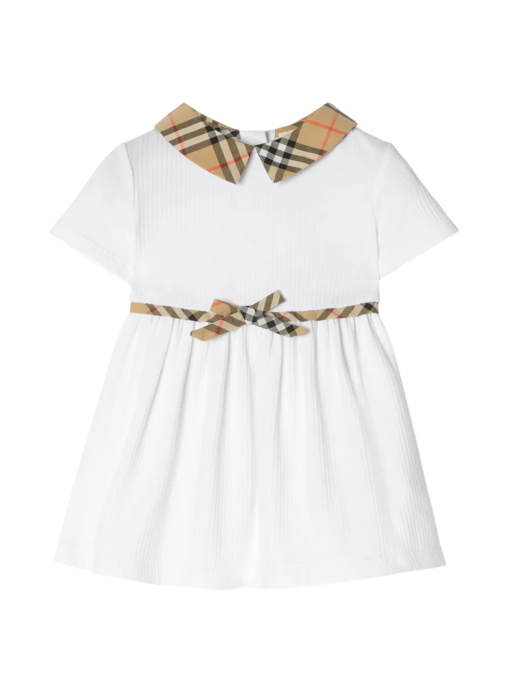 Burberry Kids House Check bijpassende broekset met strikdetail Wit