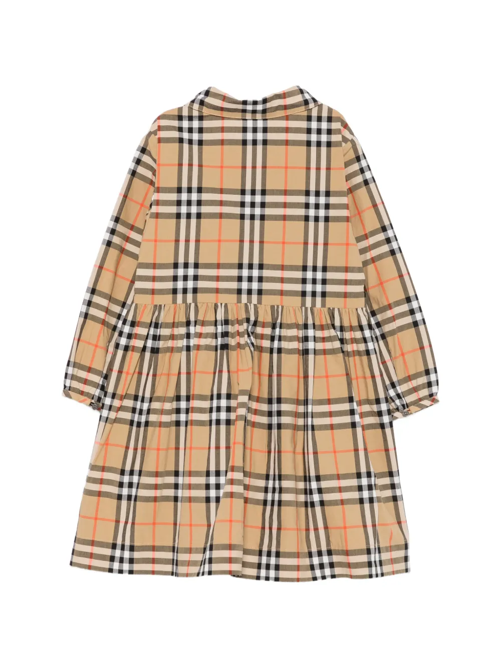 Burberry Kids Geruite katoenen jurk Beige