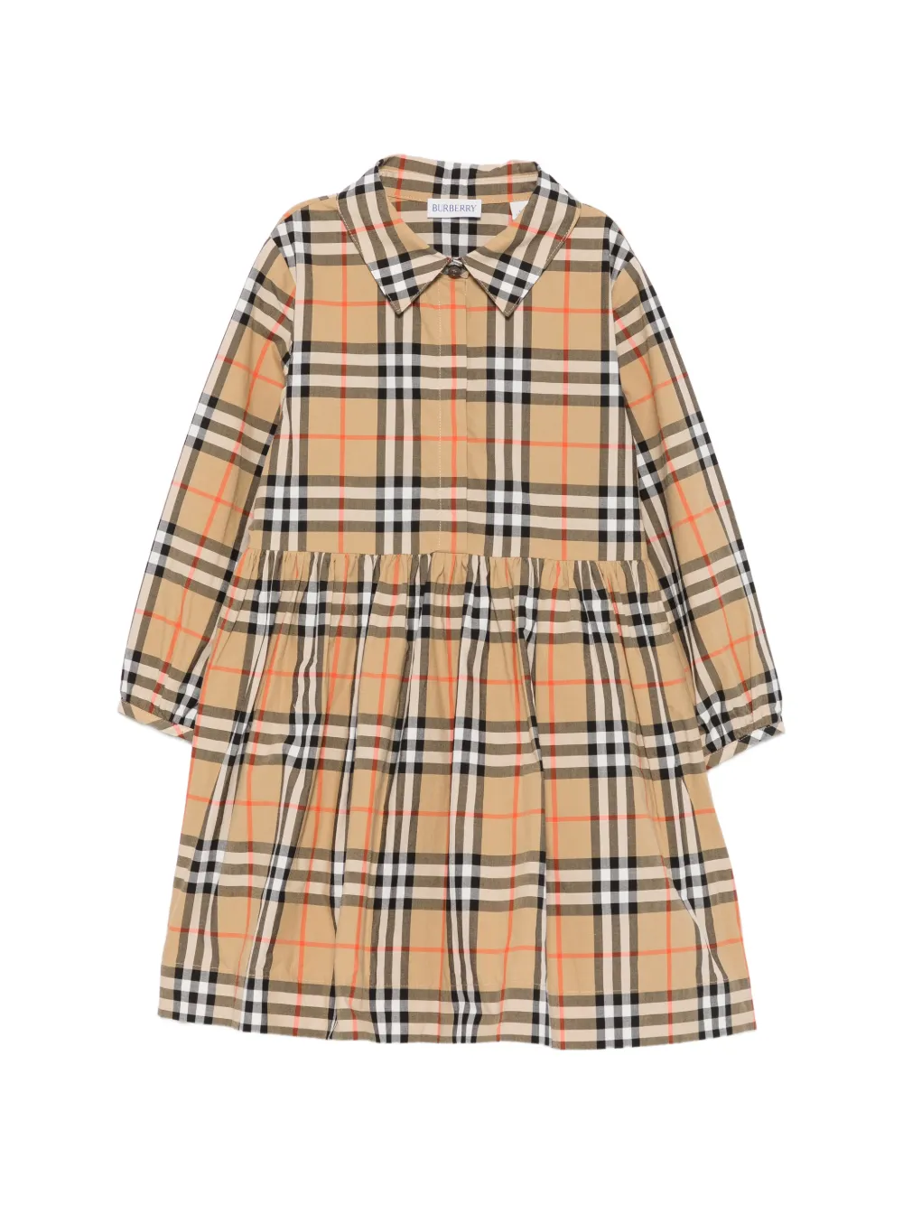 Burberry Kids Check Cotton Dress - Toni neutri