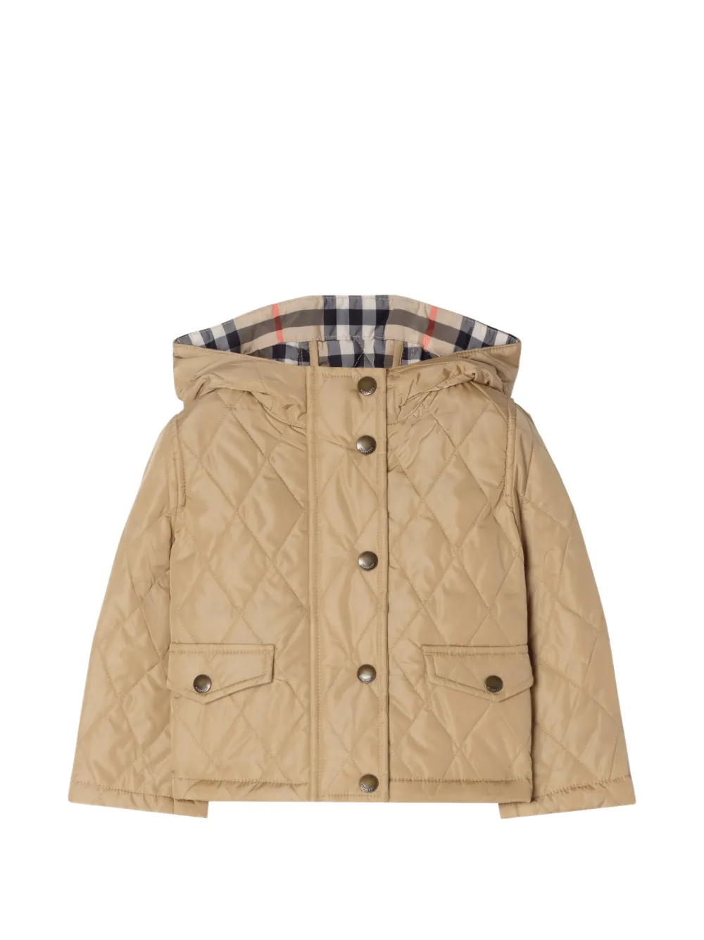 Burberry Kids House Check hooded parka - Toni neutri