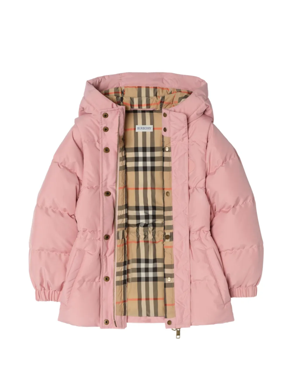 Burberry Kids Donsjack met afneembare mouwen Roze