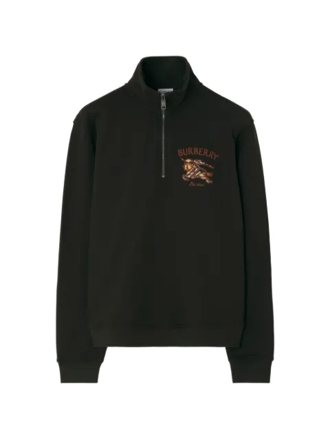 Burberry knight check cotton half-zip sweater