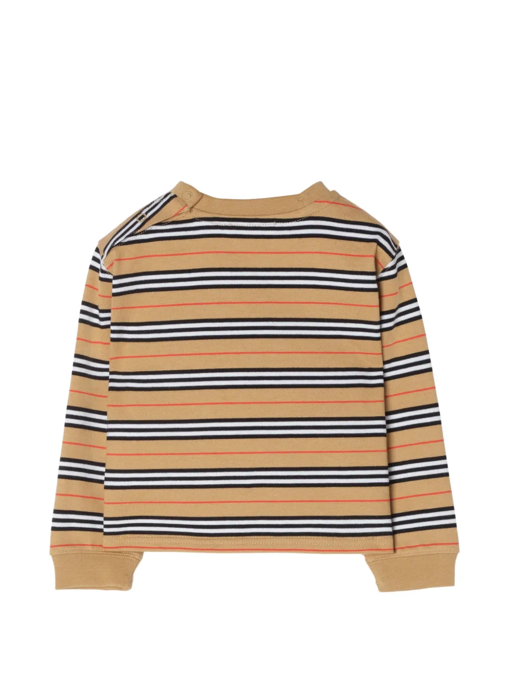 Burberry Kids Icon gestreept katoenen-T-shirt met lange mouwen Beige