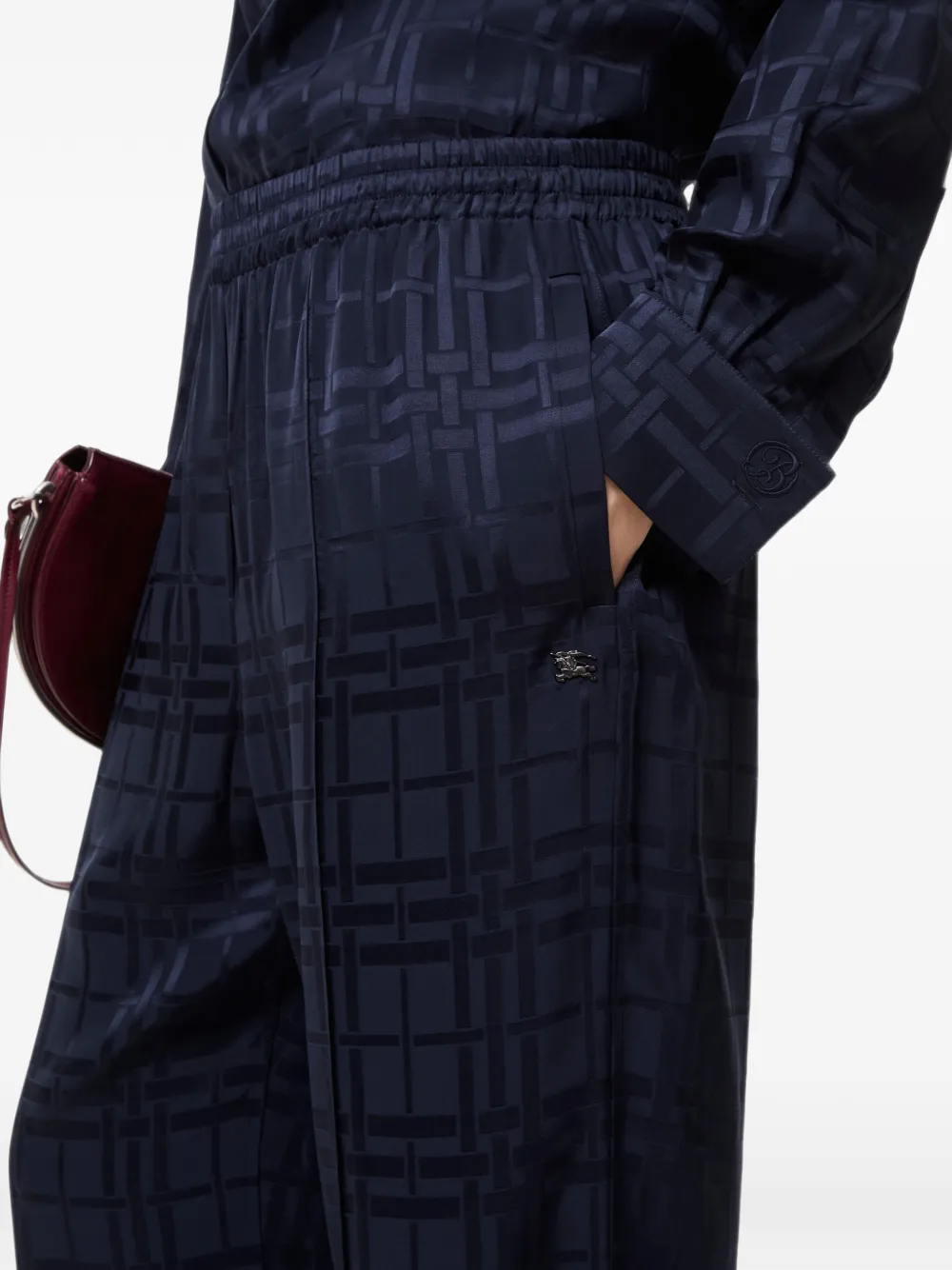 Burberry Geruite zijden broek Blauw