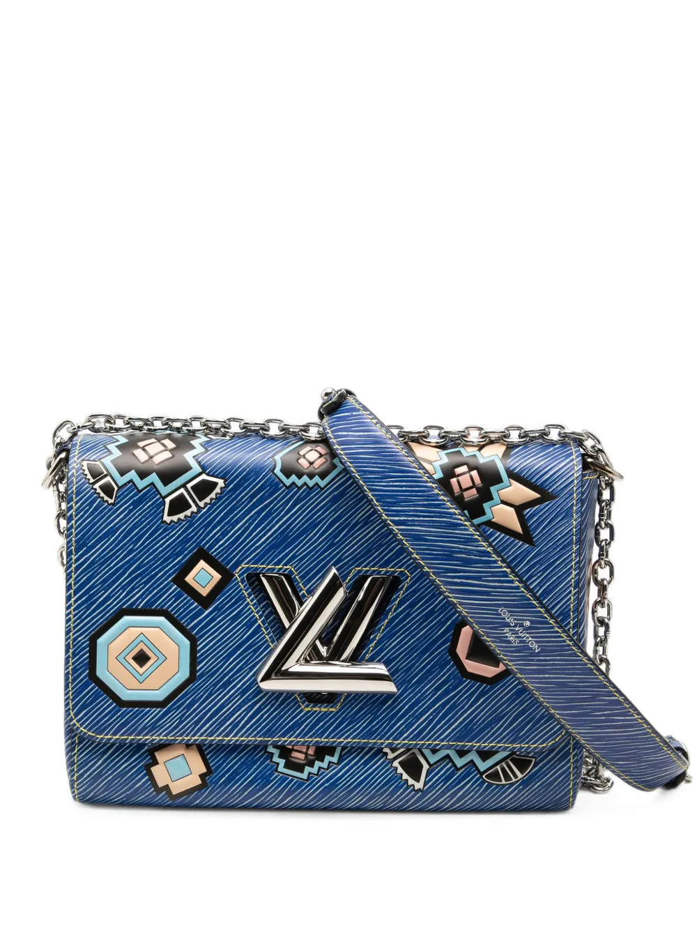 Louis Vuitton Pre-Owned Borsa a tracolla Azteque Twist MM in pelle Epi denim 2015 - Blu