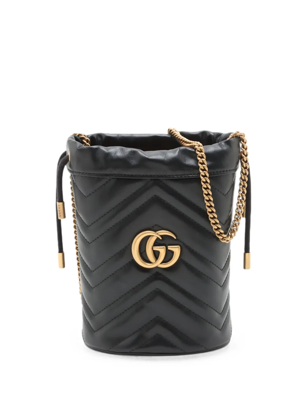 Gucci Pre-Owned 2000-2015 Small GG Marmont Leather Matelasse bucket bag - Schwarz