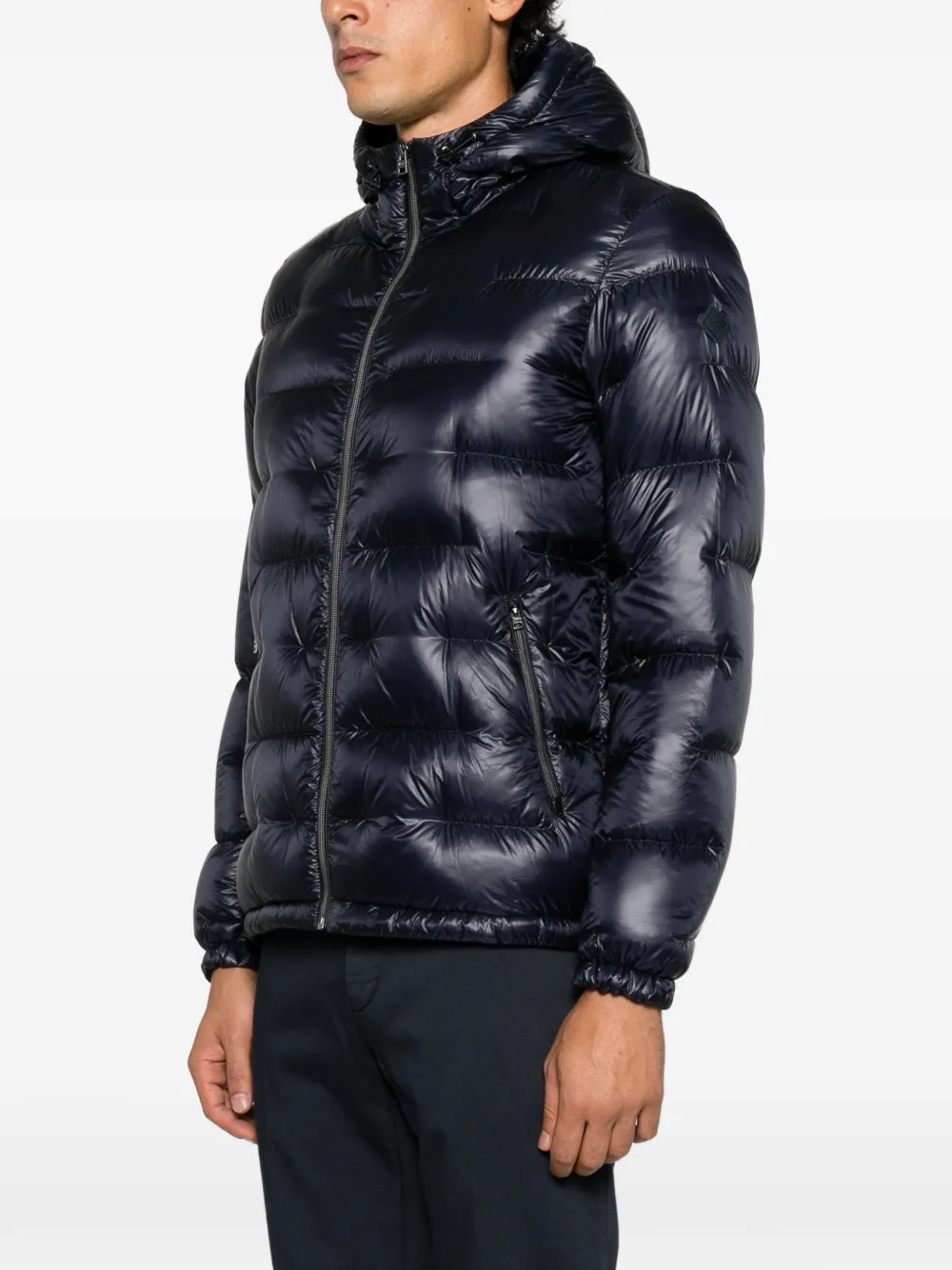 Herno Gevoerd jack met capuchon Blauw