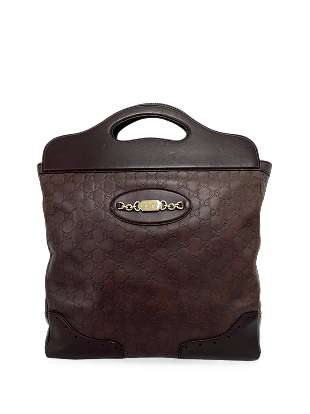 Gucci Pre-Owned 2000-2015 mittelgroße Guccissima Punch Tote Bag mit Henkel - Braun
