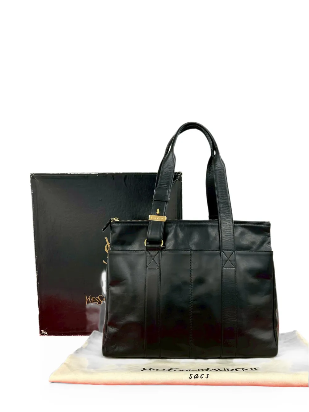 Saint Laurent Pre-Owned 1980-1990 Leather tote bag - Schwarz