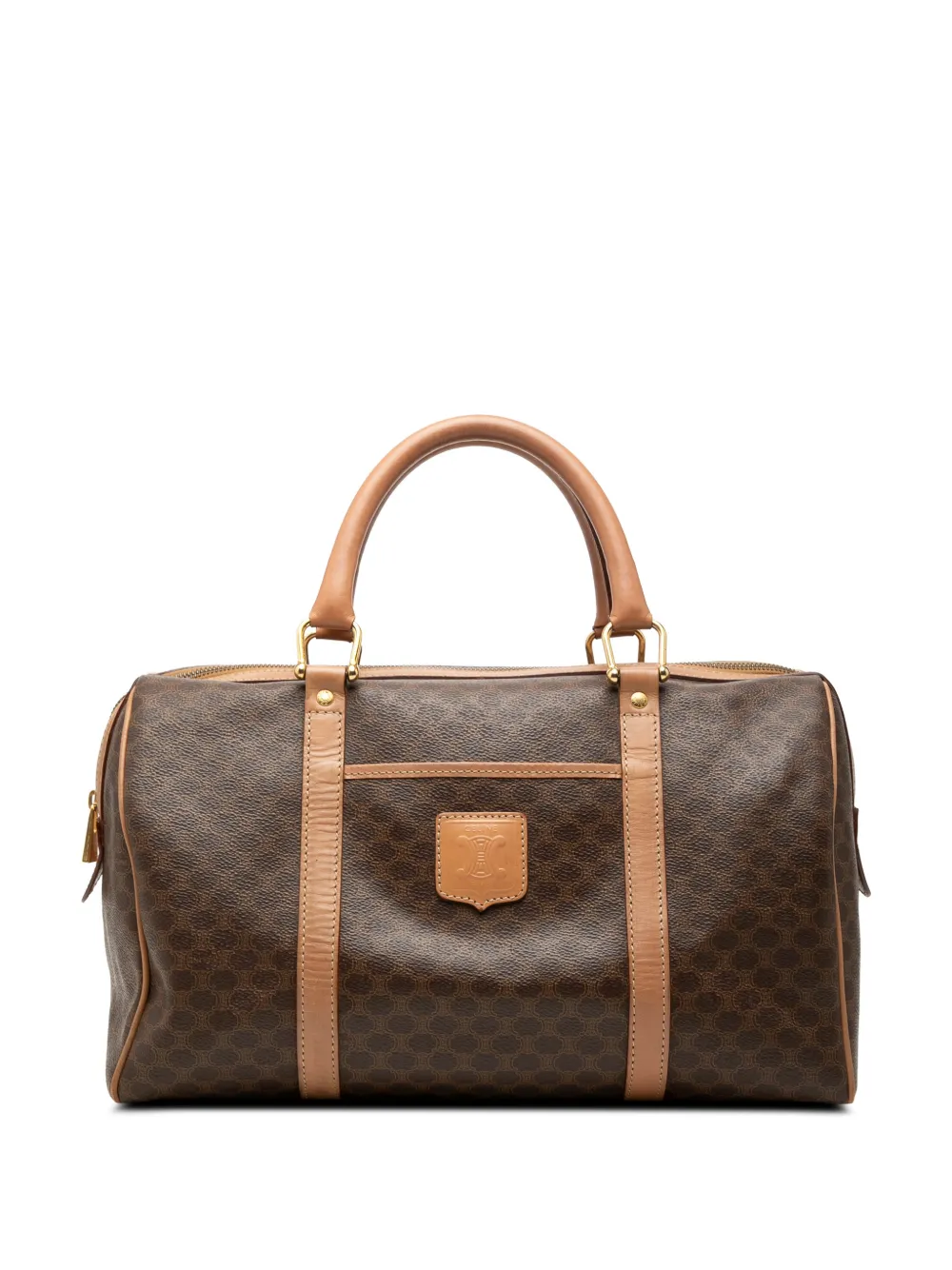 Celine Pre-Owned 2014 Macadam Coated Canvas boston bag - Marrone