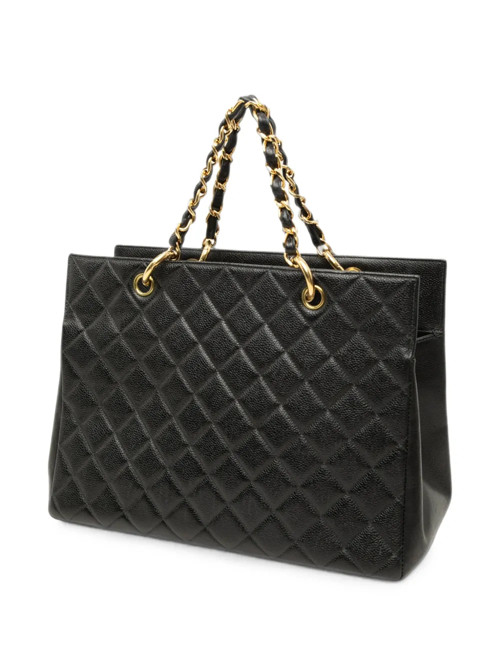 CHANEL Pre-Owned 1996-1997 Grand CC Timeless Shopping Tote Bag aus Kaviarleder - Schwarz