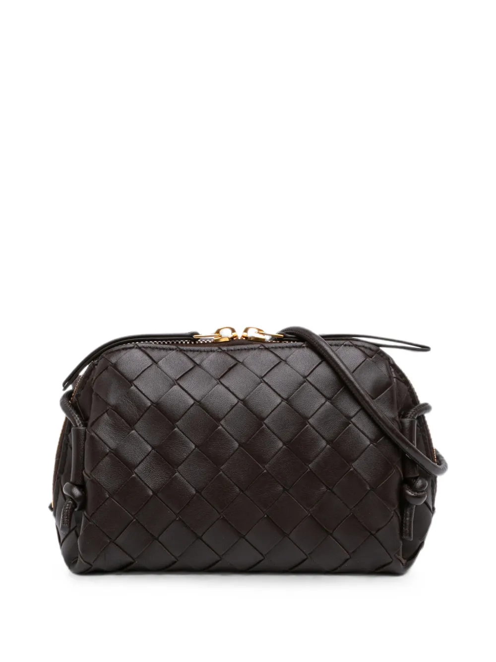 Bottega Veneta Pre-Owned 2012-2026 Mini Lambskin Intrecciato Loop Camera Bag crossbody bag - Marrone