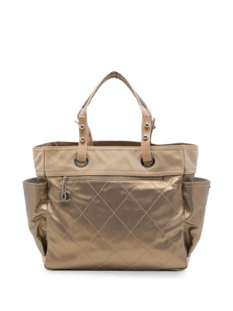 CHANEL Pre-Owned 2006-2008 große Paris Biarritz Tote Bag aus beschichtetem Canvas mit Steppung