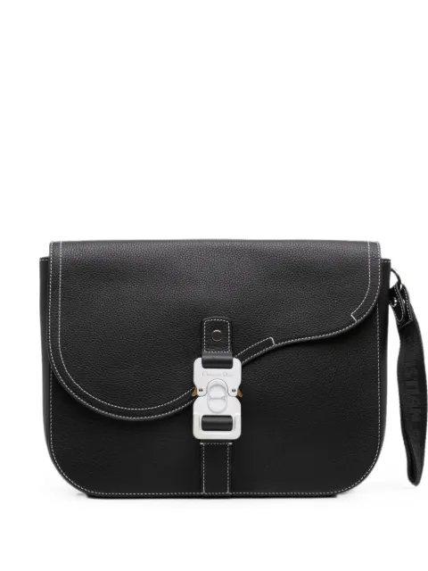 Christian Dior Pre-Owned bolso de mano Saddle mediano de piel de becerro granulada con solapa 2024