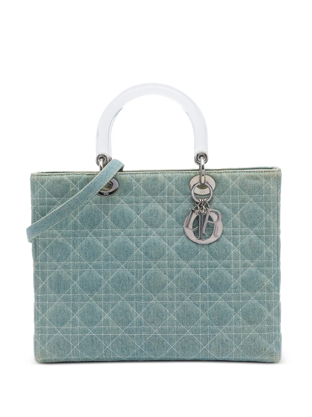 Christian Dior Pre-Owned grand sac à main Cannage en jean (2003) - Bleu