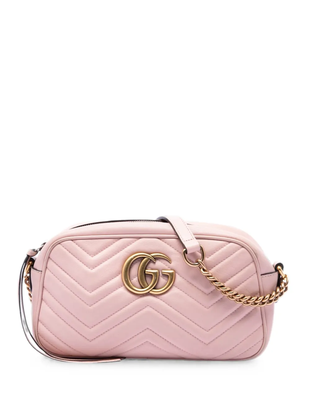 Gucci Pre-Owned 2016-2026 Small GG Marmont Matelasse Calfskin crossbody bag - Rosa