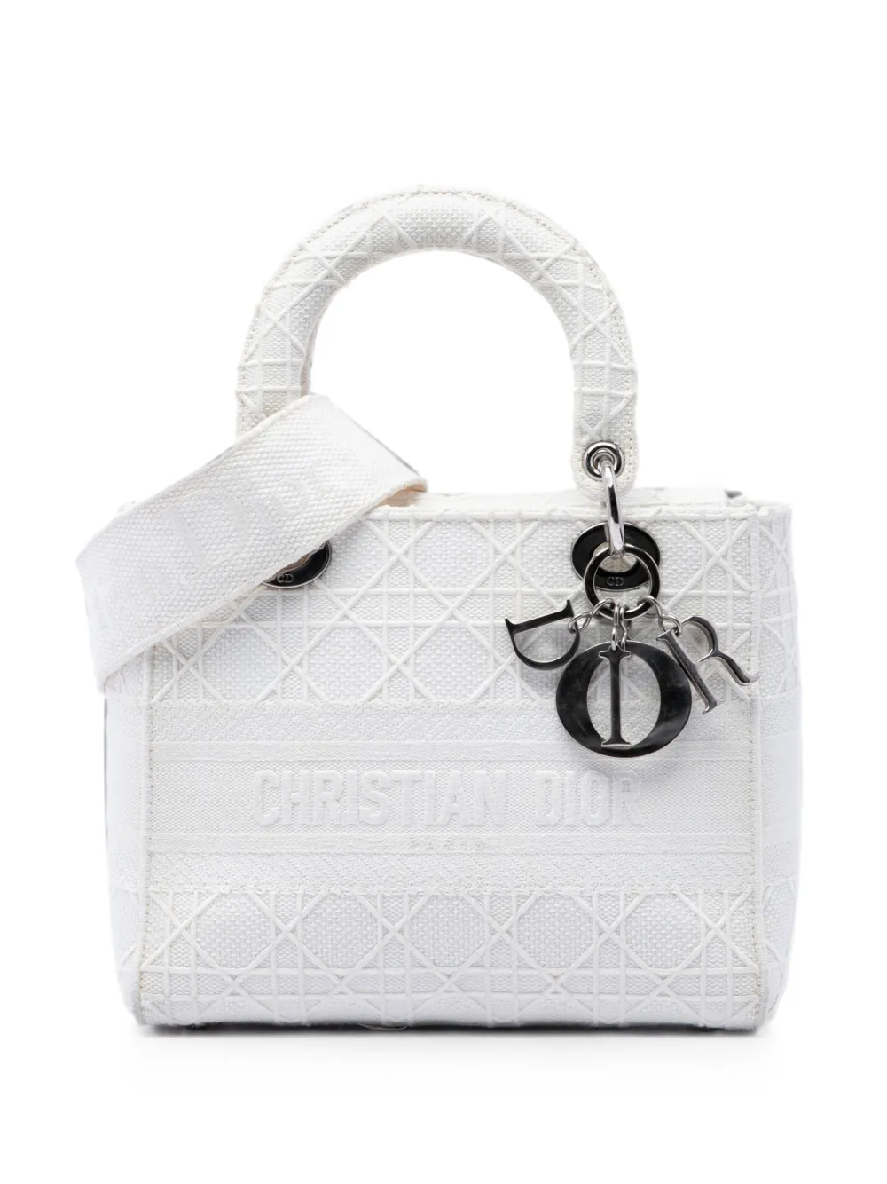 Christian Dior Pre-Owned 2020 Medium Canvas Cannage Lady D Lite satchel - Weiß