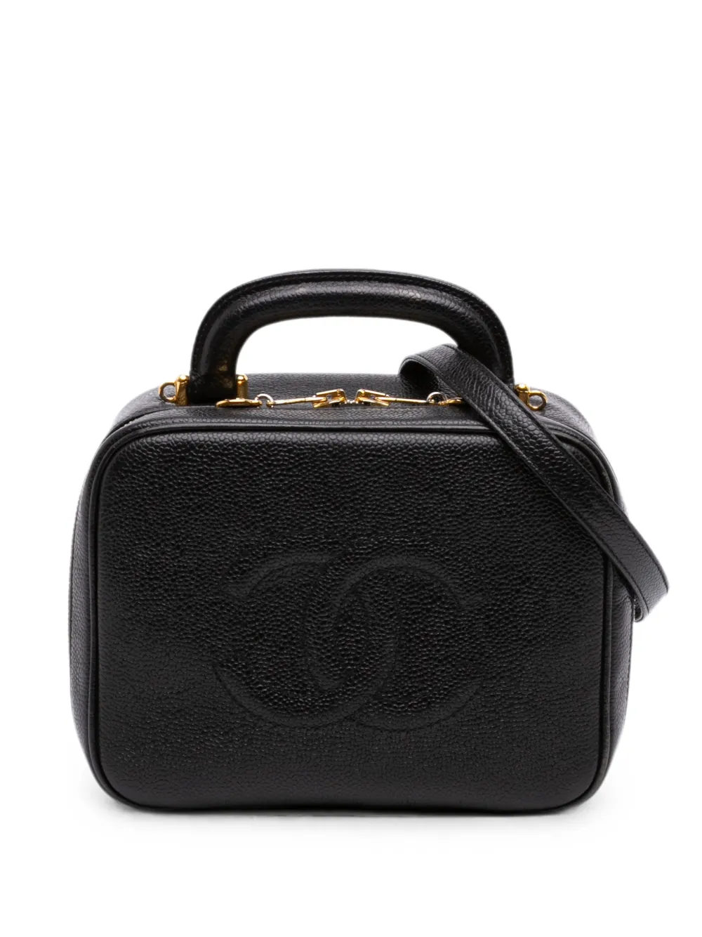 CHANEL Pre-Owned 1996-1997 Medium CC Caviar Vanity Case satchel - Schwarz