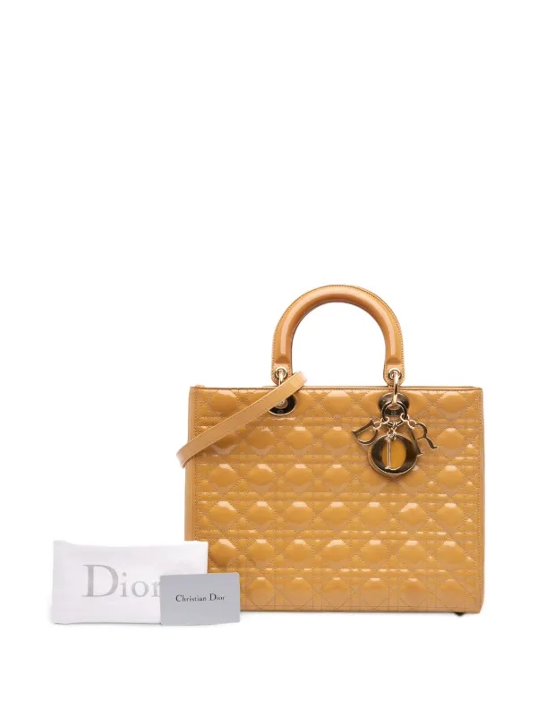 Christian Dior Pre-Owned 2012 ラージ パテント カナージュ レディ 