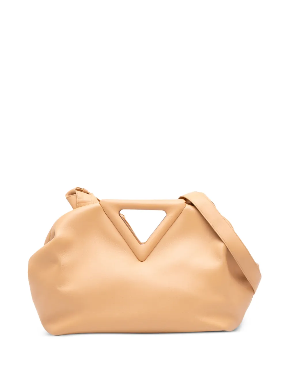 Bottega Veneta Pre-Owned 2012-2026 mittelgroße The Point Triangle Satchel-Tasche aus Leder - Nude