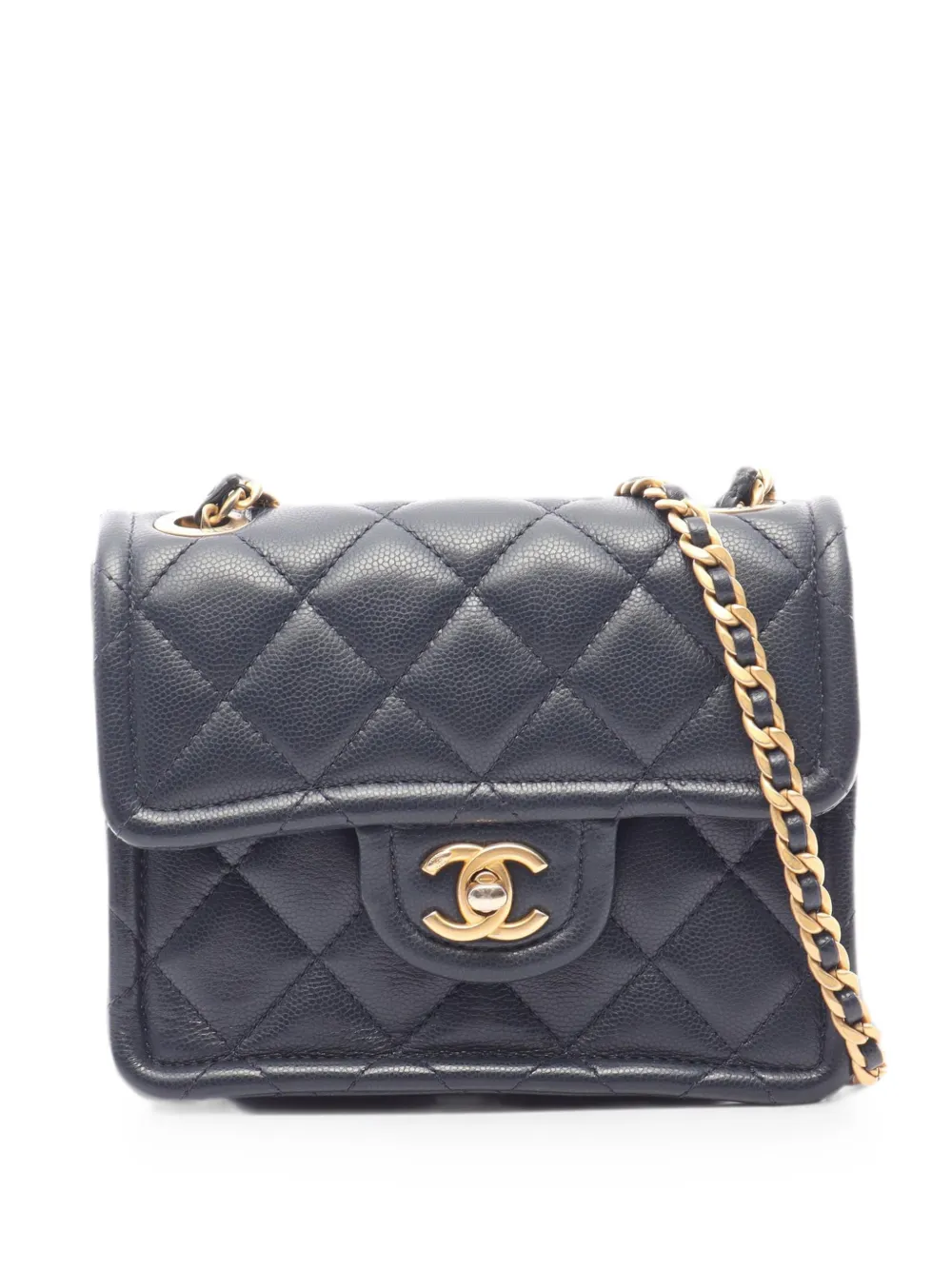 CHANEL Pre-Owned 2021 Mini Quilted Caviar Sweet Flap crossbody bag - Blau