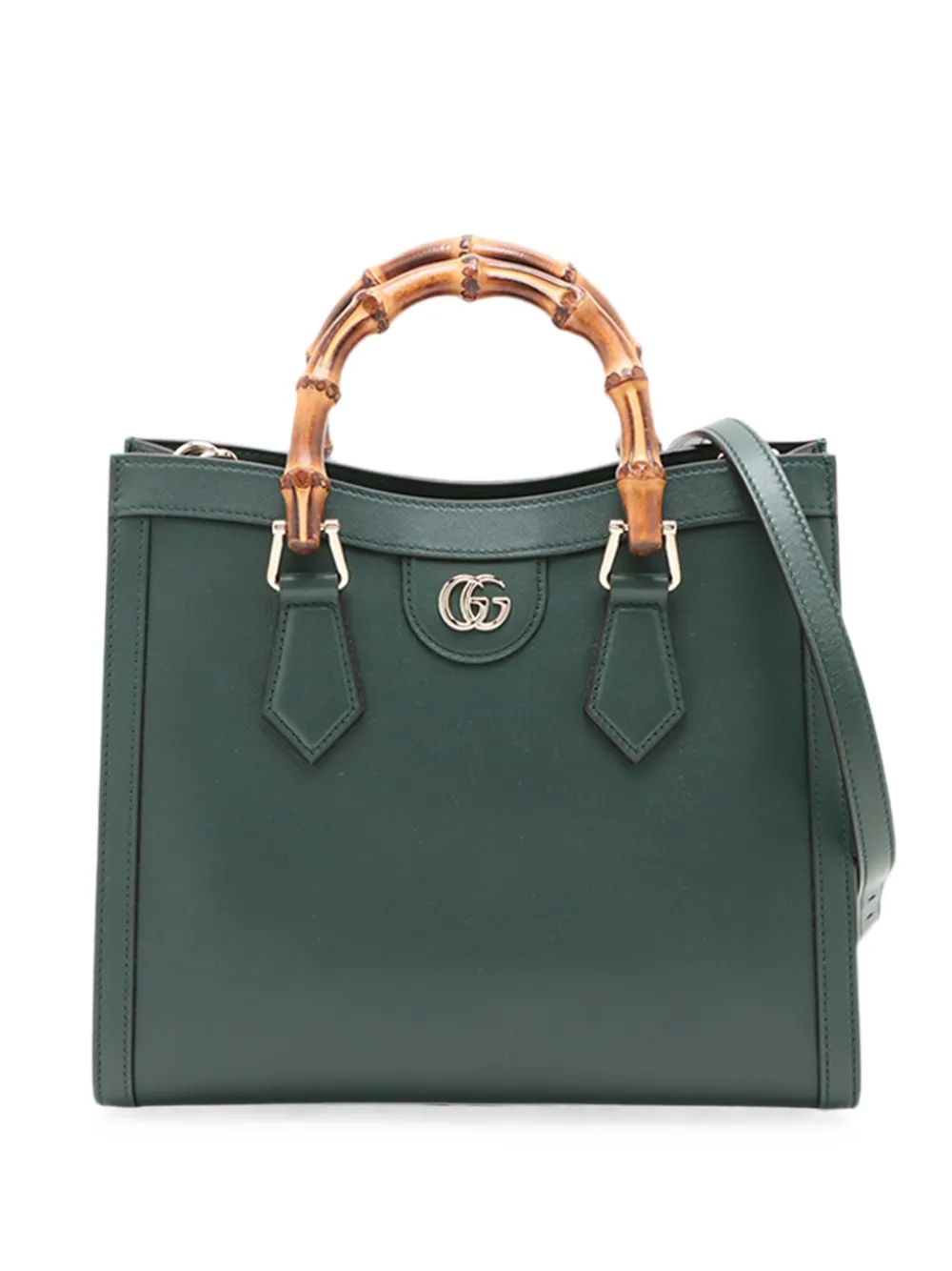 Gucci Pre-Owned 2016-2026 Medium Calfskin Bamboo Diana satchel - Grün