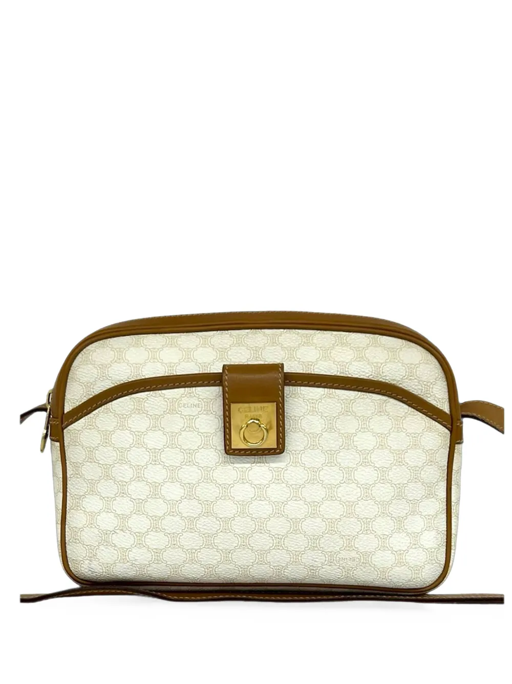 Celine Pre-Owned Borsa a tracolla Triomphe in tela cerata 2010 - Bianco