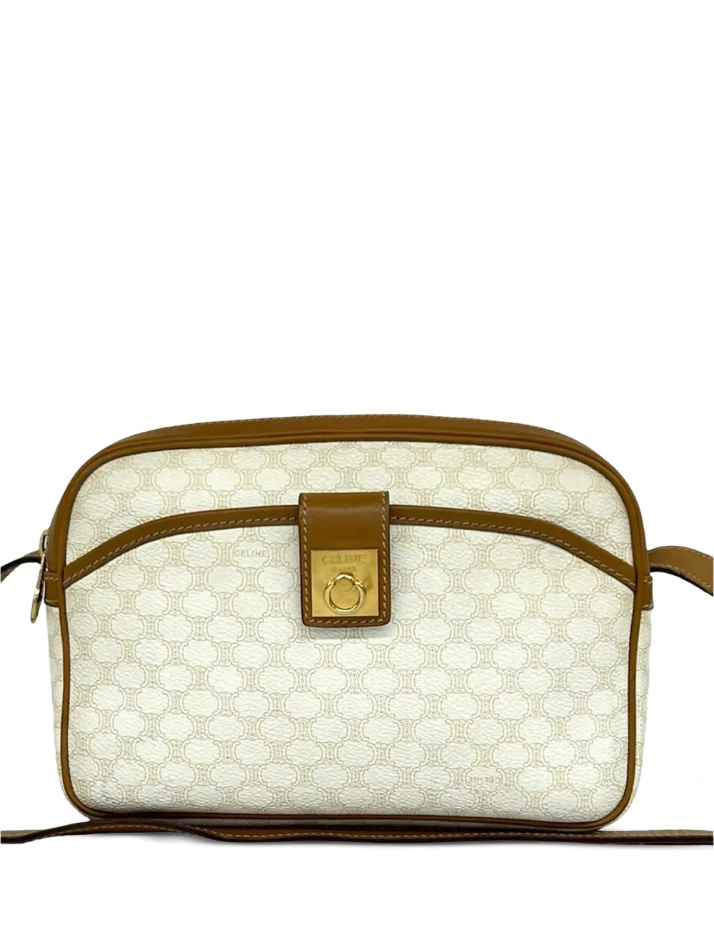 Celine Pre-Owned Borsa a tracolla Triomphe in tela cerata 2010 - Bianco