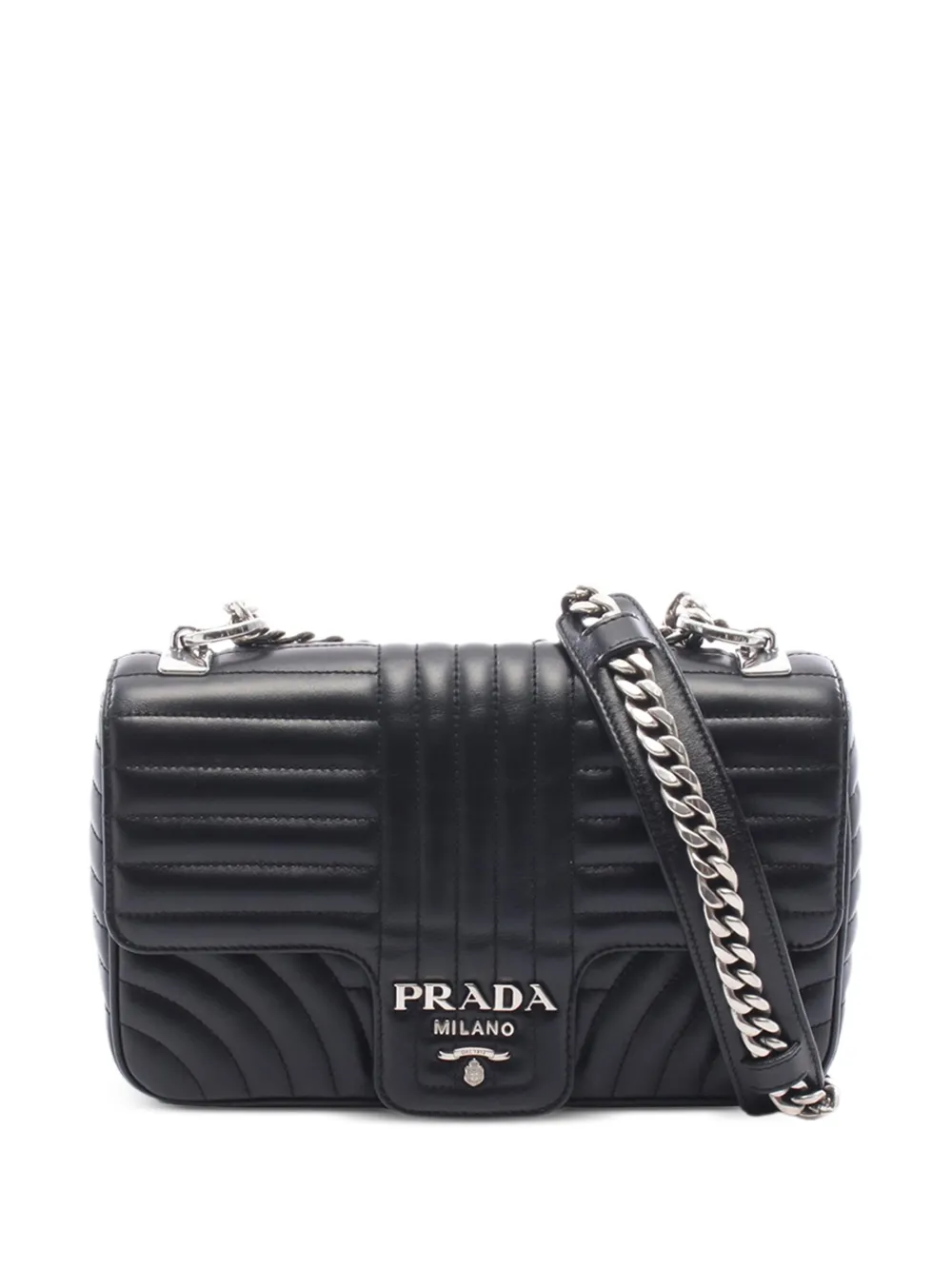 Prada Pre-Owned 2010-2026 Medium Soft Calf Impunture Diagramme Bag crossbody bag - Nero