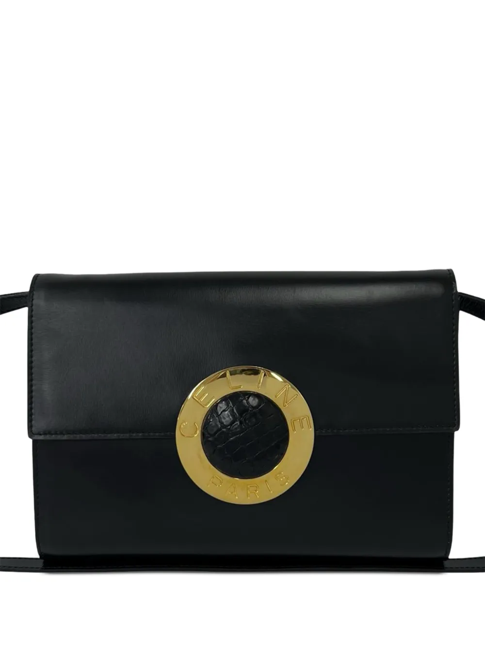 Celine Pre-Owned 2010 Calfskin Circle Logo crossbody bag - Nero