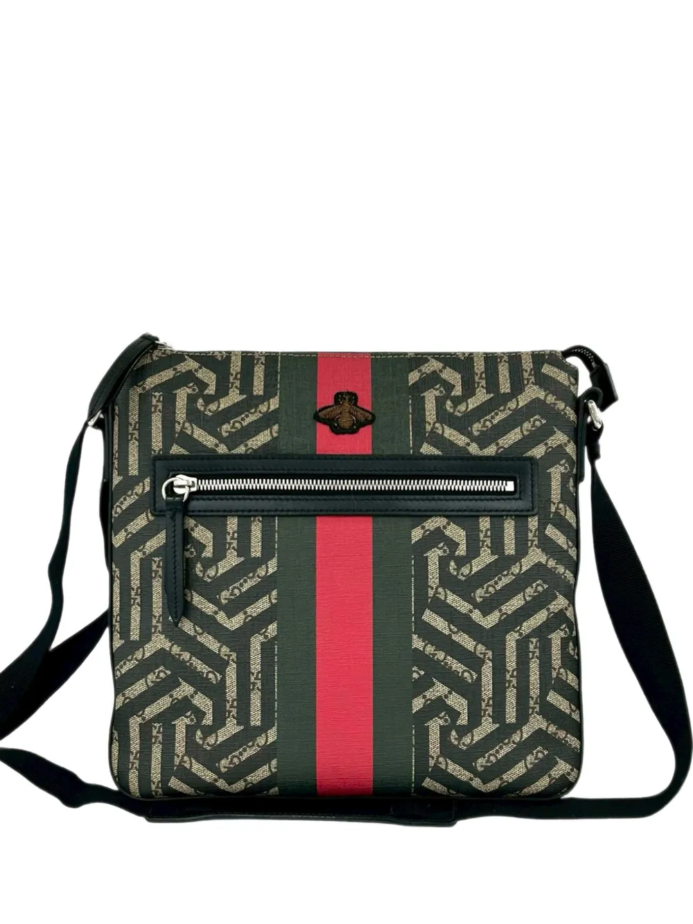Gucci Pre-Owned Borsa a tracolla Caleido Bee in tessuto GG Supreme con decorazione Web 2000-2015 - Marrone