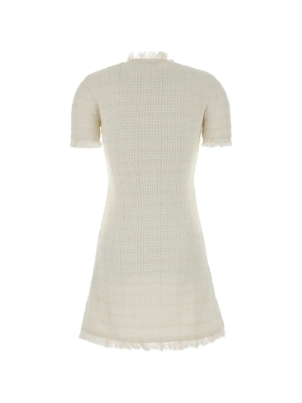 Self-Portrait Bouclé mini-jurk met franje afwerking Beige