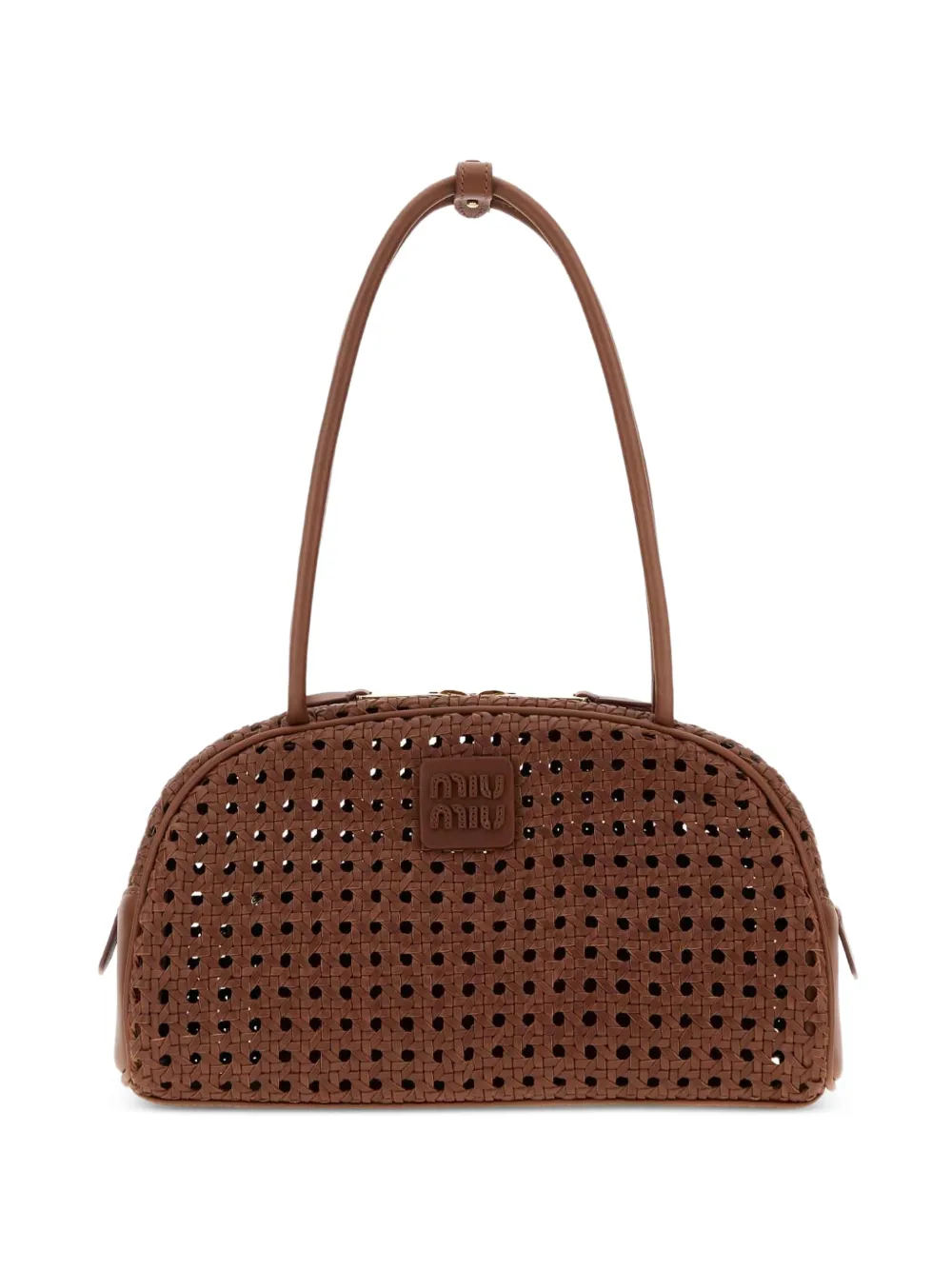 Miu Miu Beau woven leather bag - Marrone