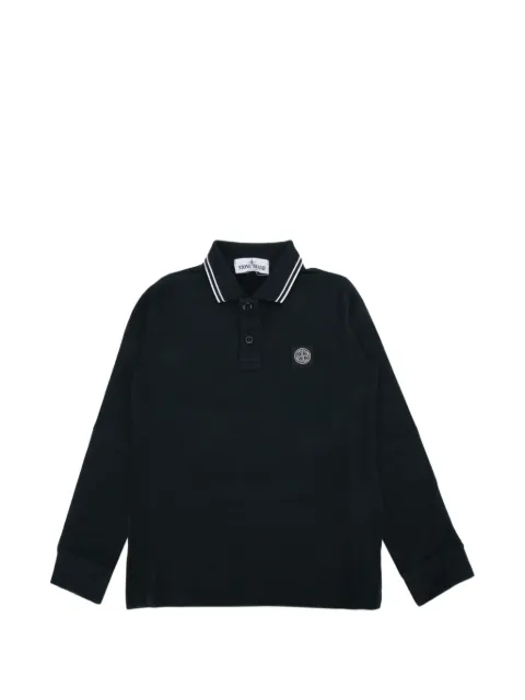 Stone Island Junior playera tipo polo manga larga con parche del logo