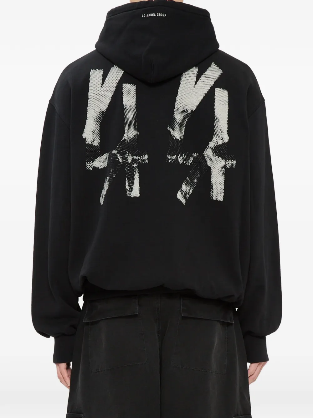 44 LABEL GROUP Hoodie met doodskopprint Zwart