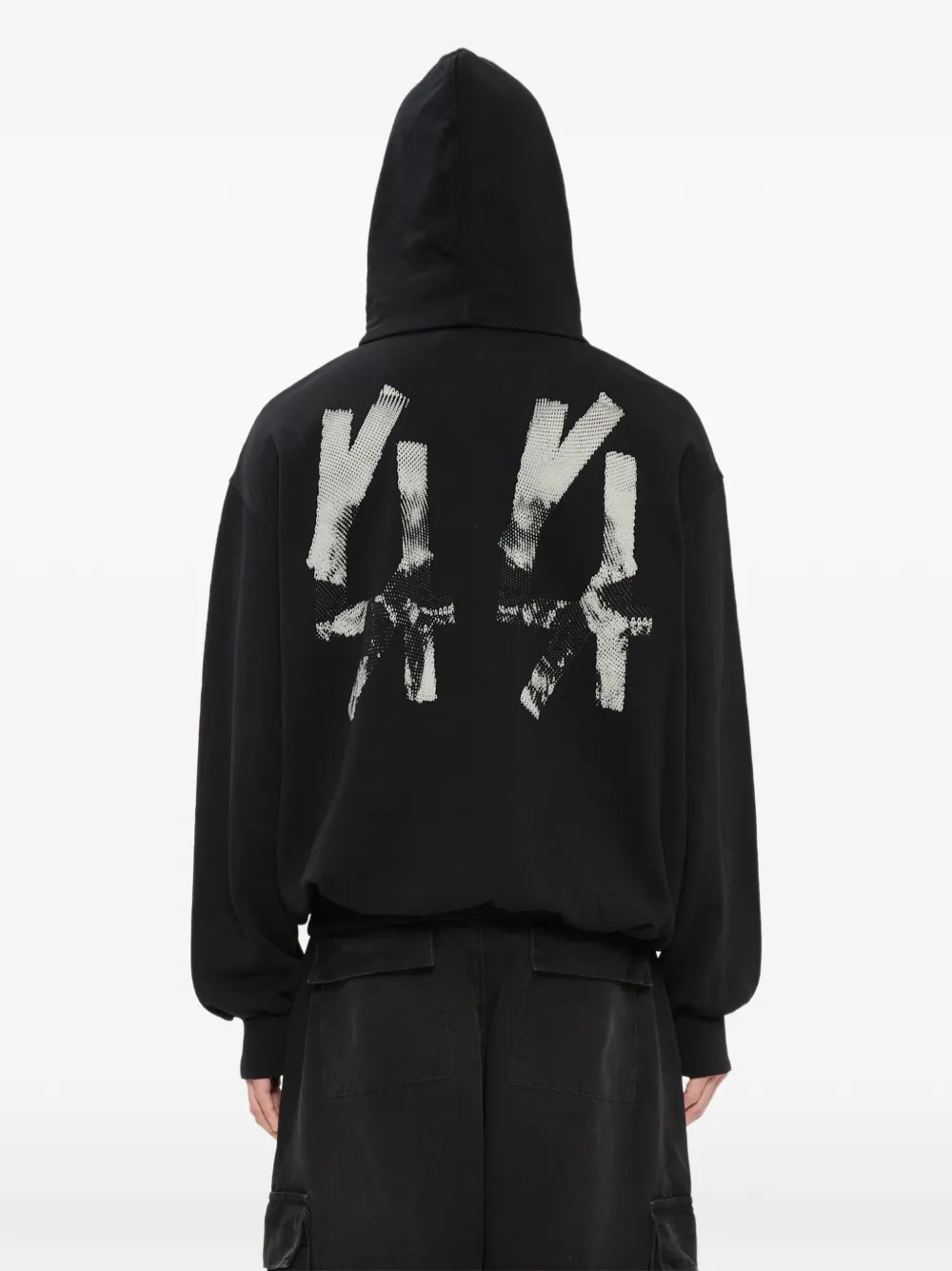 44 LABEL GROUP Hoodie met doodskopprint Zwart