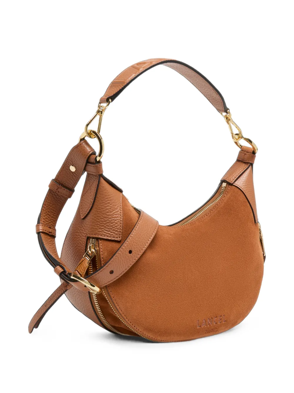 Lancel small Origami zip-detail shoulder bag Bruin