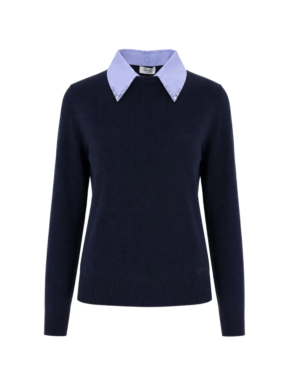 LIU JO sweater with poplin detail - Blu