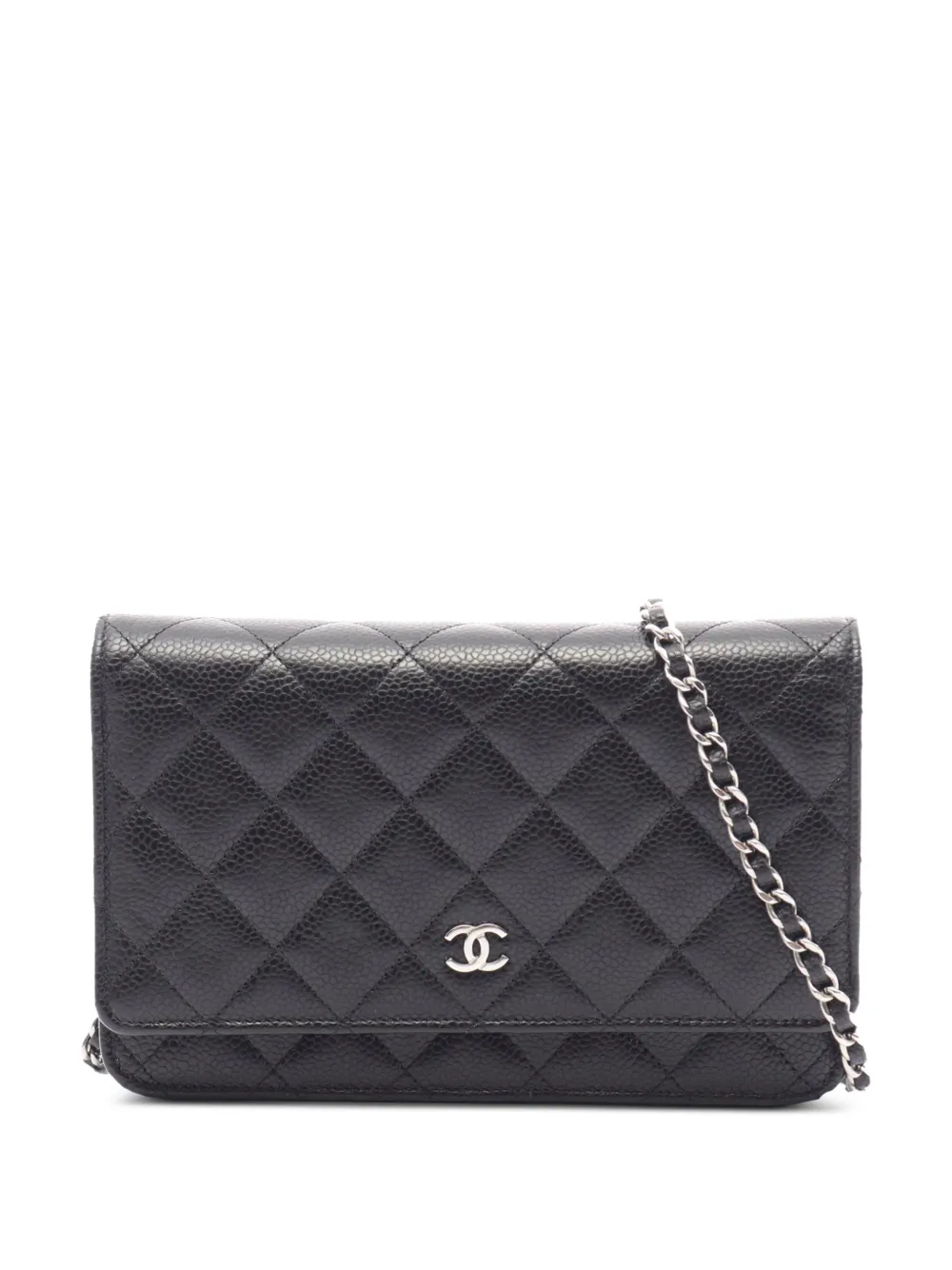 CHANEL Pre-Owned 2021-2026 CC Quilted Caviar Wallet on Chain crossbody bag - Nero