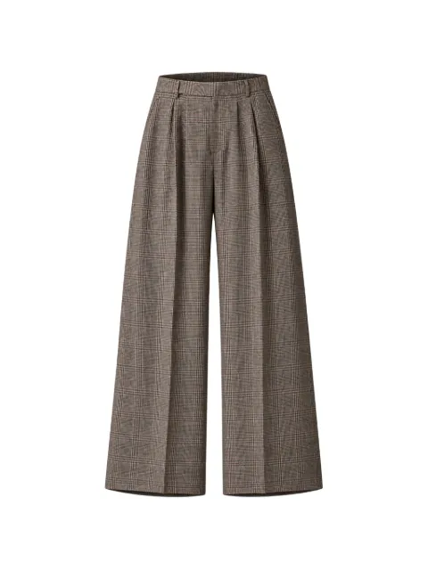 LE SULLY STUDIO Prince of Wales check pleated trousers